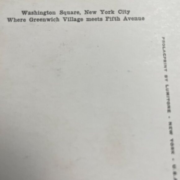 Vintage Washington Square NYC Postcard Lumitone Prolacprint Brown Bros Photo u - Picture 4 of 5